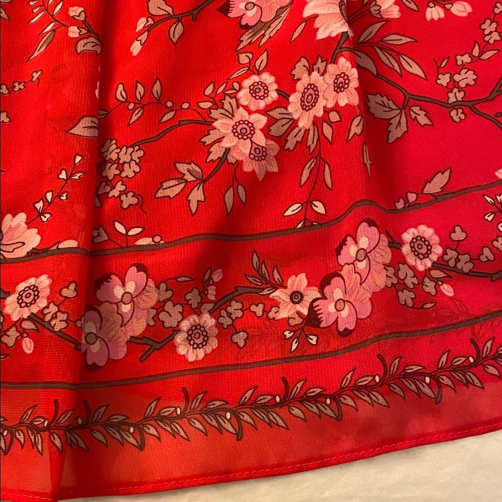 Max Studio Red Floral Skirt - Picture 3 of 10
